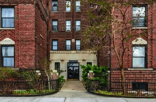 red brick exterior of the building