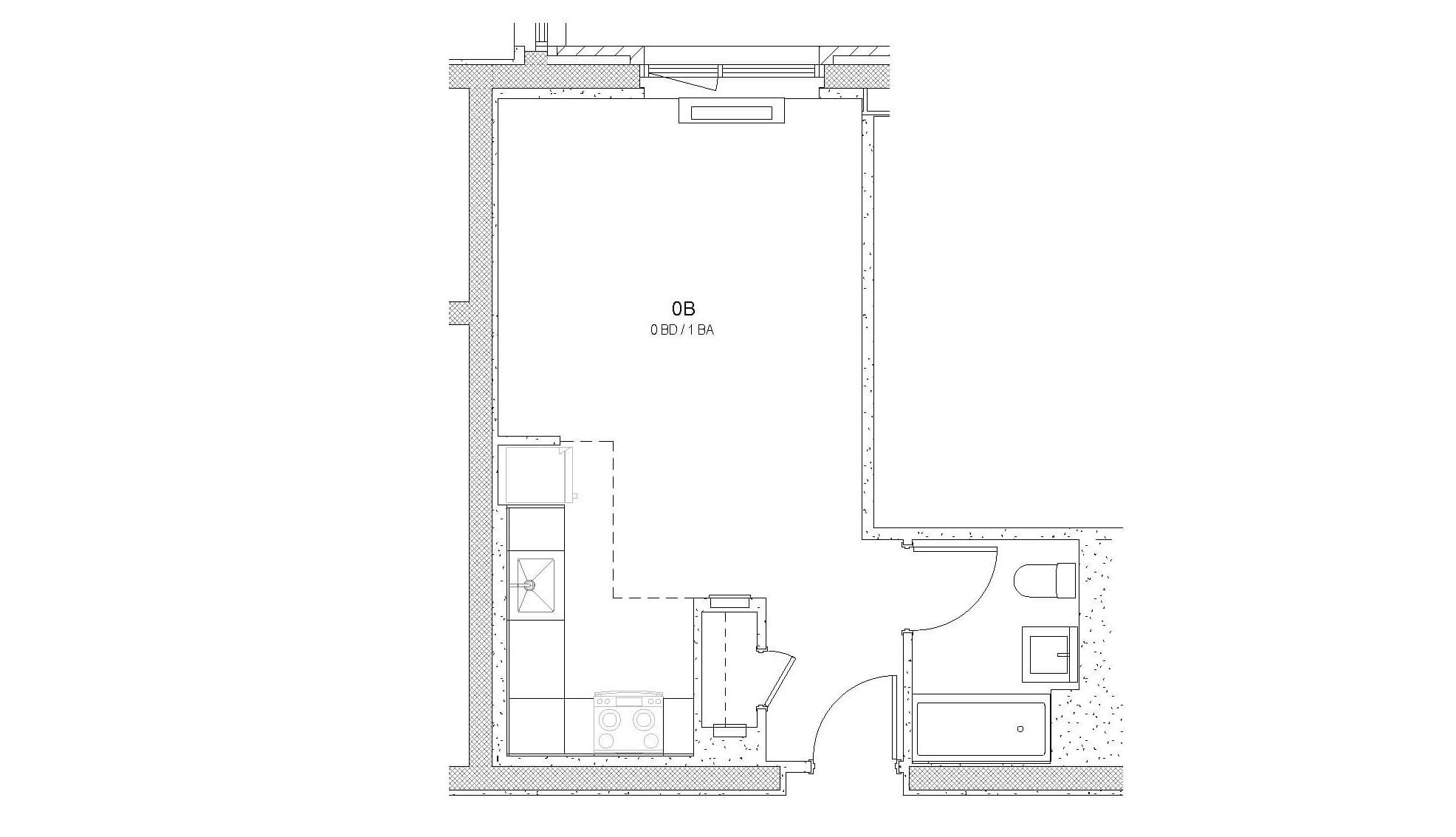 floorplan showing a studio apartment