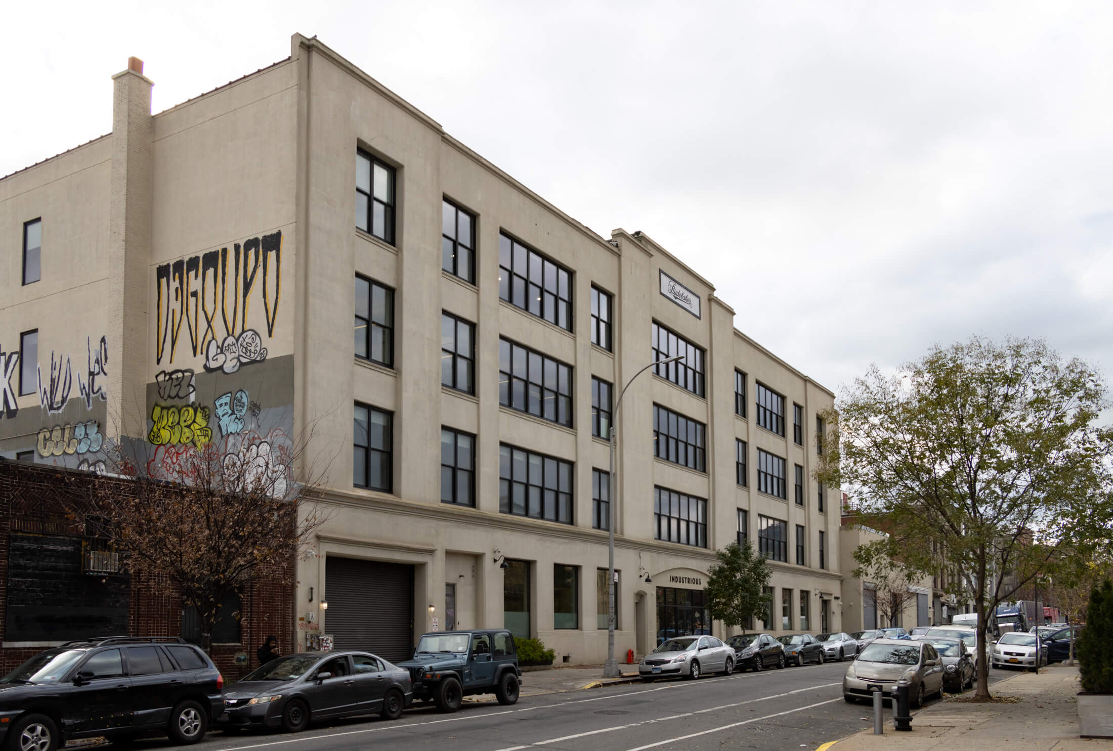 crown heights - exterior of the studebaker complex on dean street