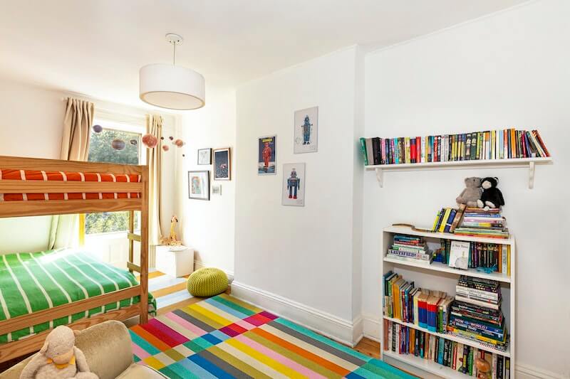 bedroom with white walls