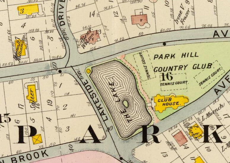 a map showing the house on the corner site