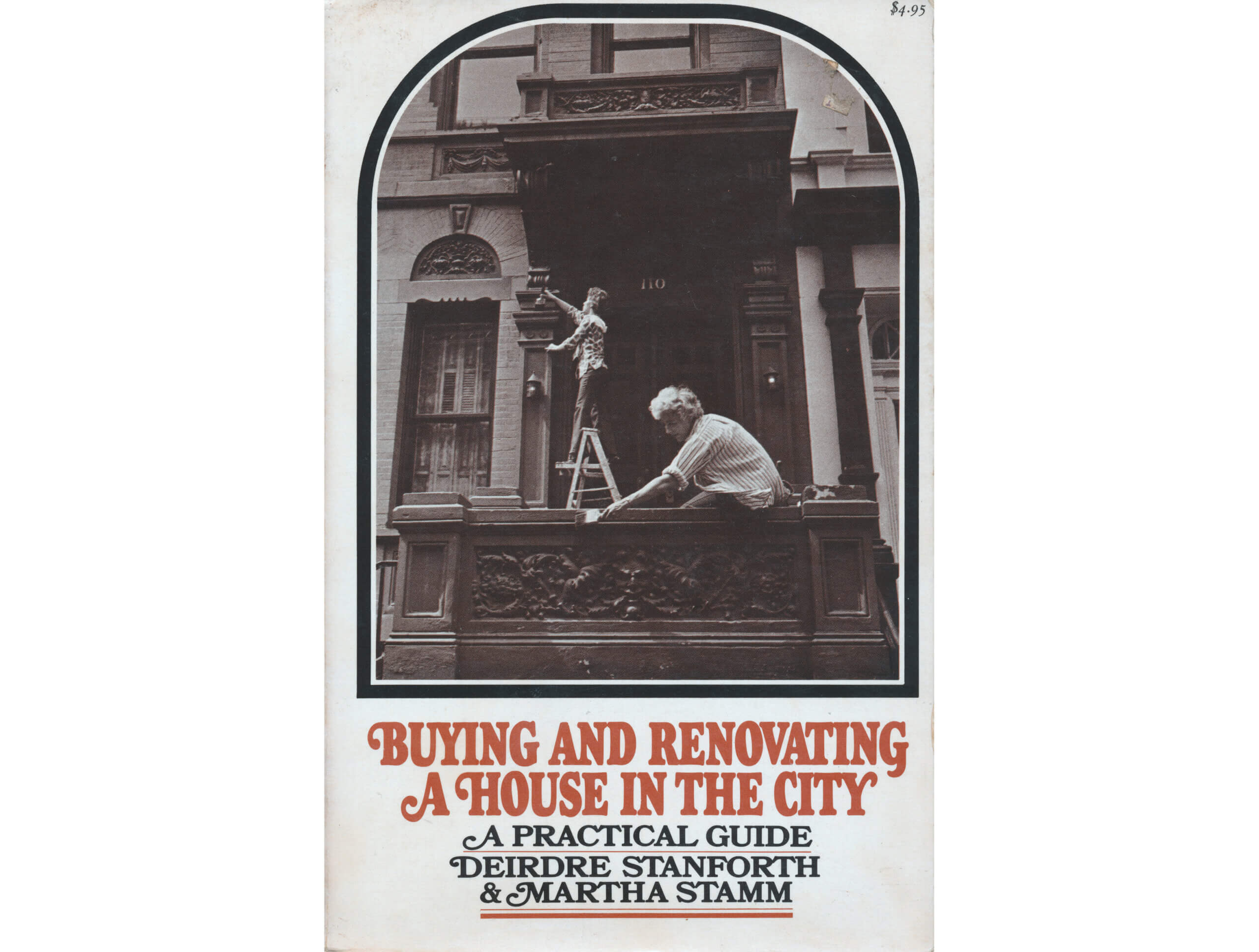 book cover with black and white photo of a row house exterior