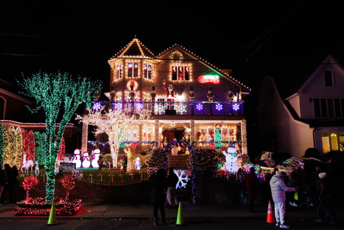 dyker heights - house covered in lights
