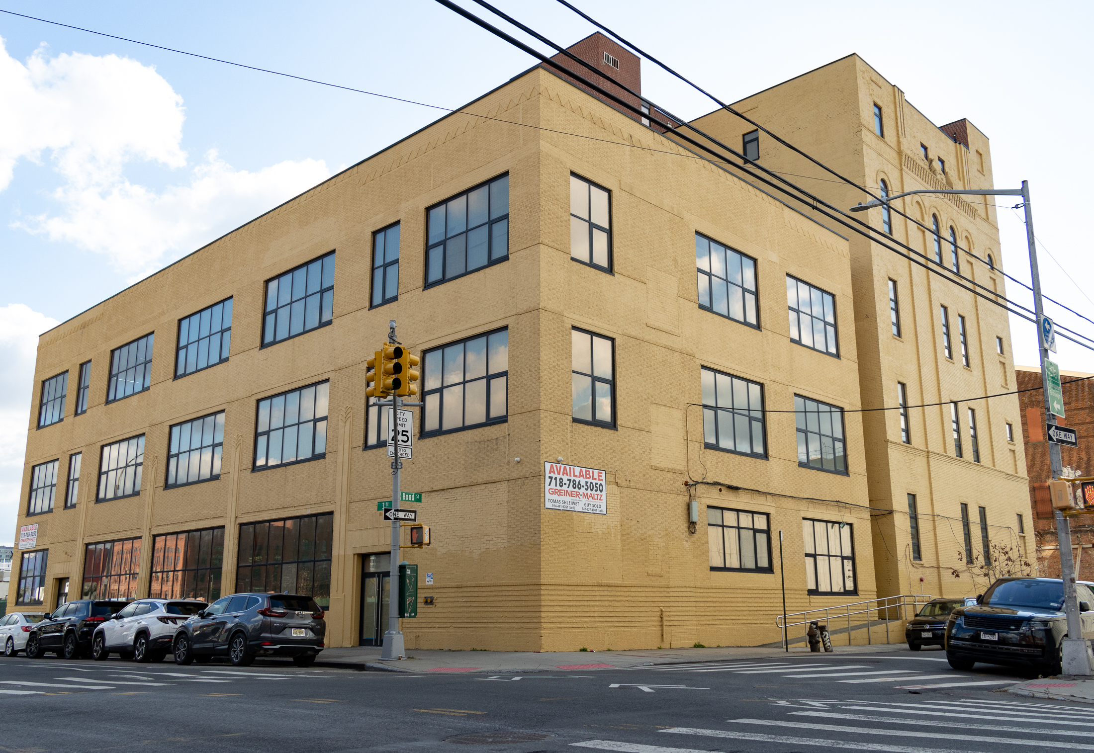 brick buildings painted yellow