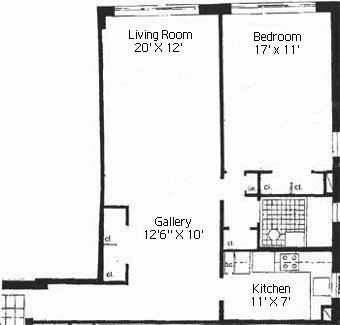 floorplan showing a large foyer and closet space