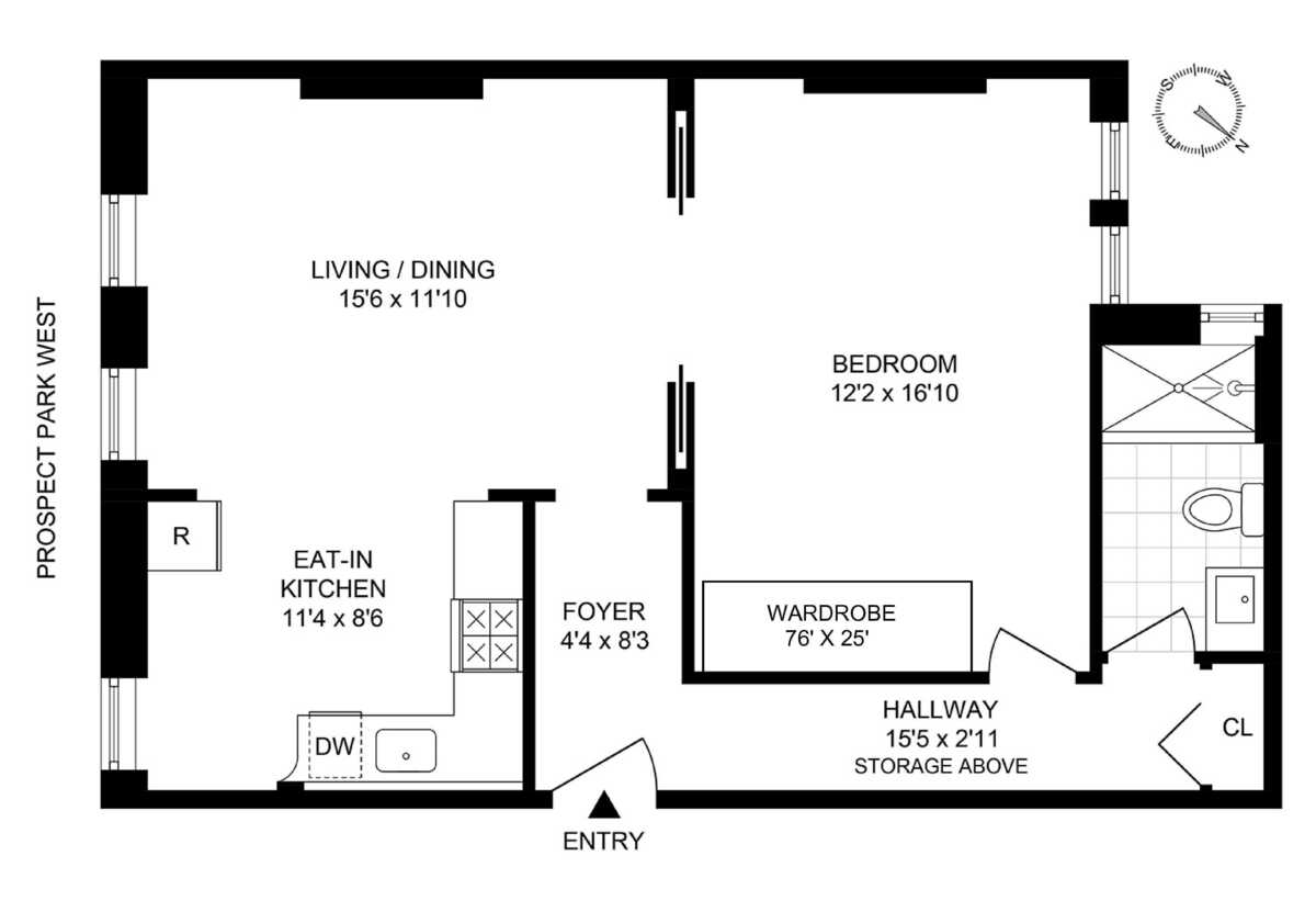 floorplan showing a small foyer and one closet