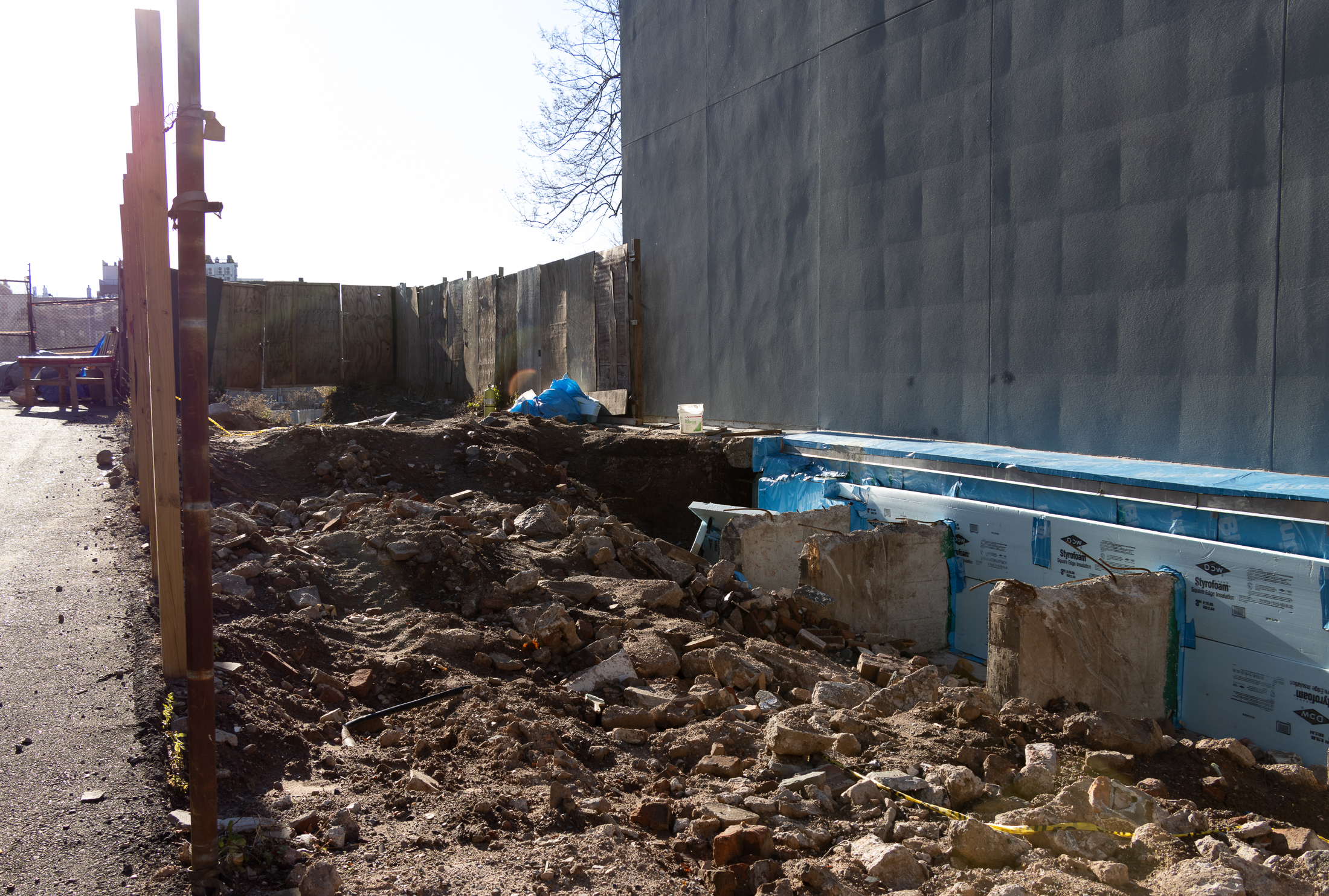 rubble at the site of the demolished 190 16th street