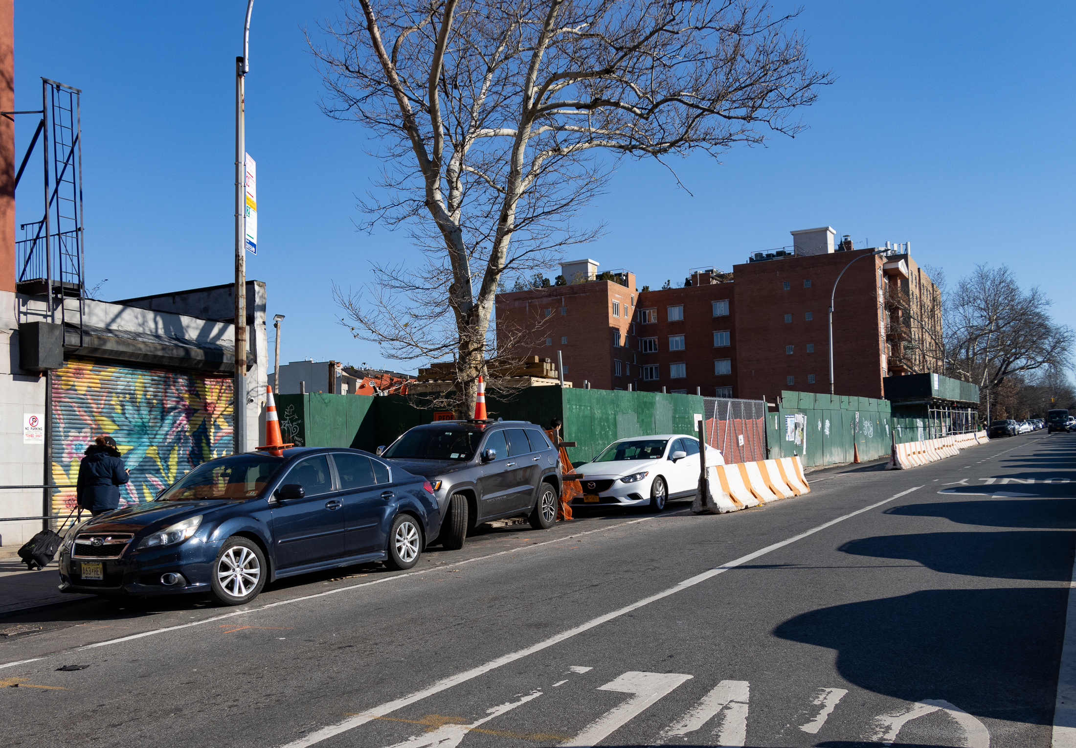 view of the construction fence on prospect avenue