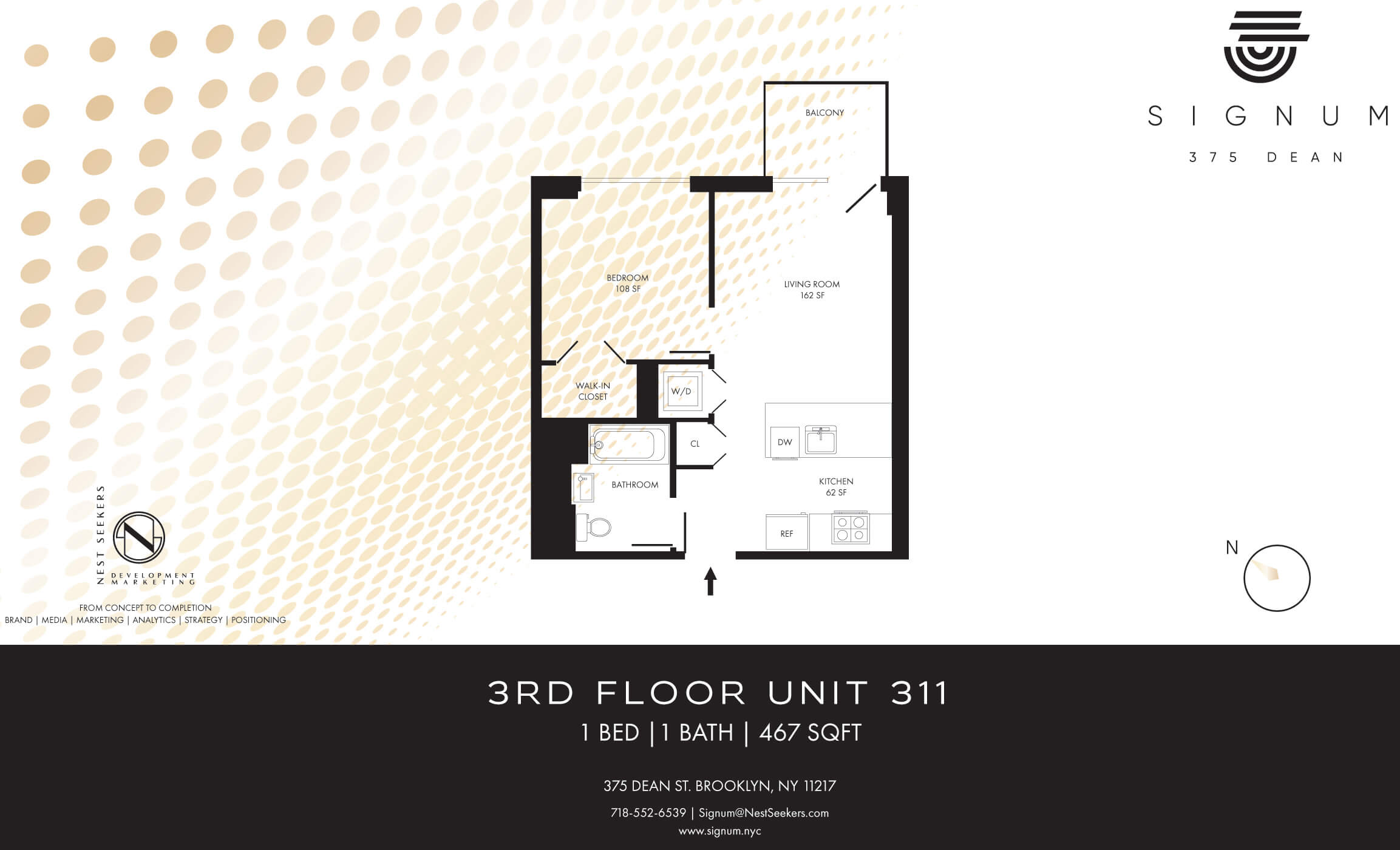 floor plan showing a one bedroom unit with a balcony