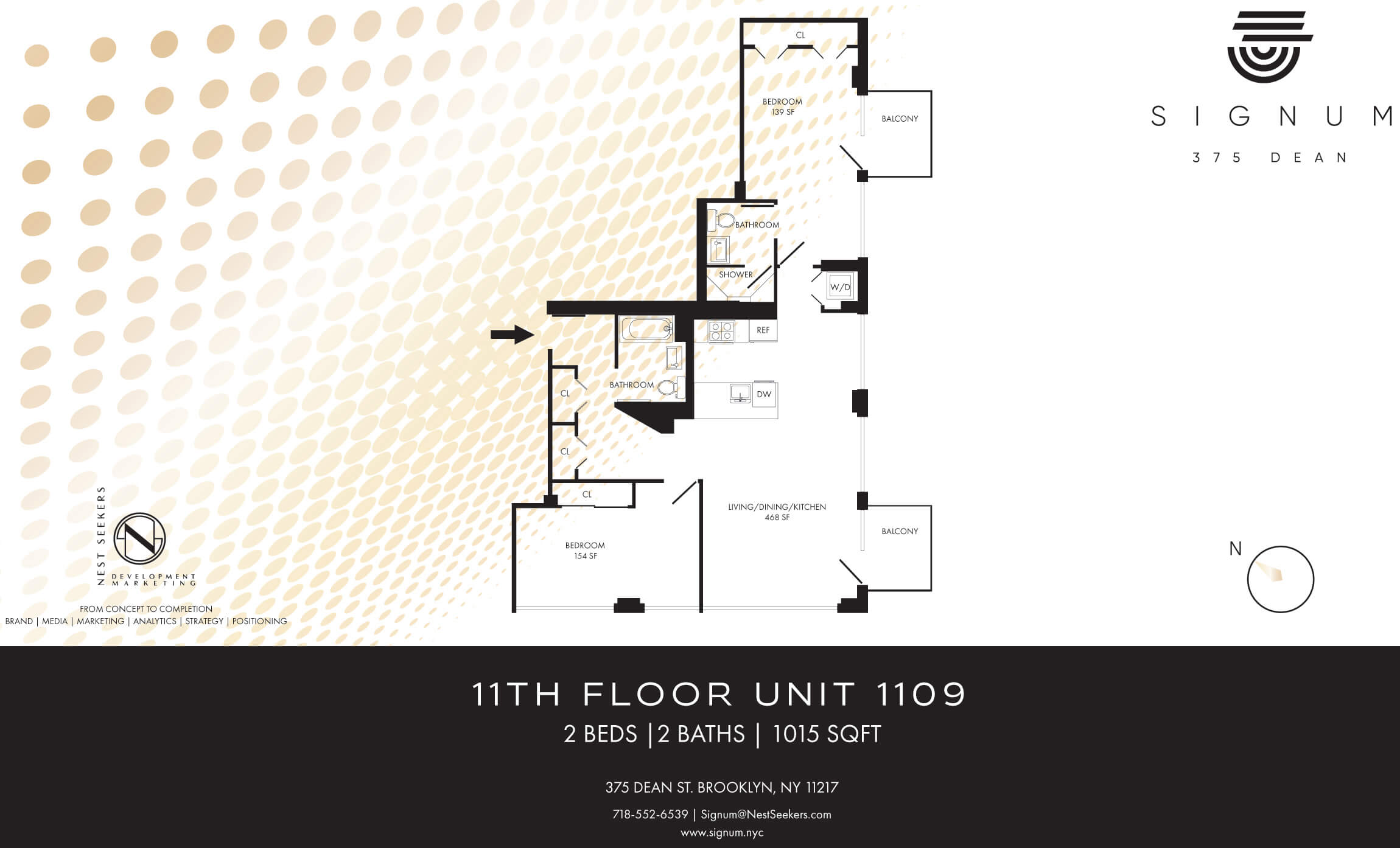 floorplan showing a two bedroom with two balconies