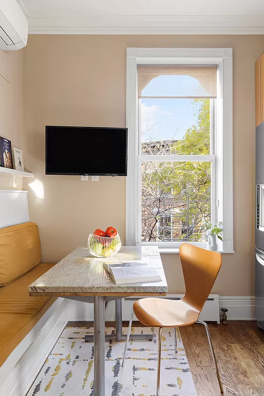 banquette in kitchen near window