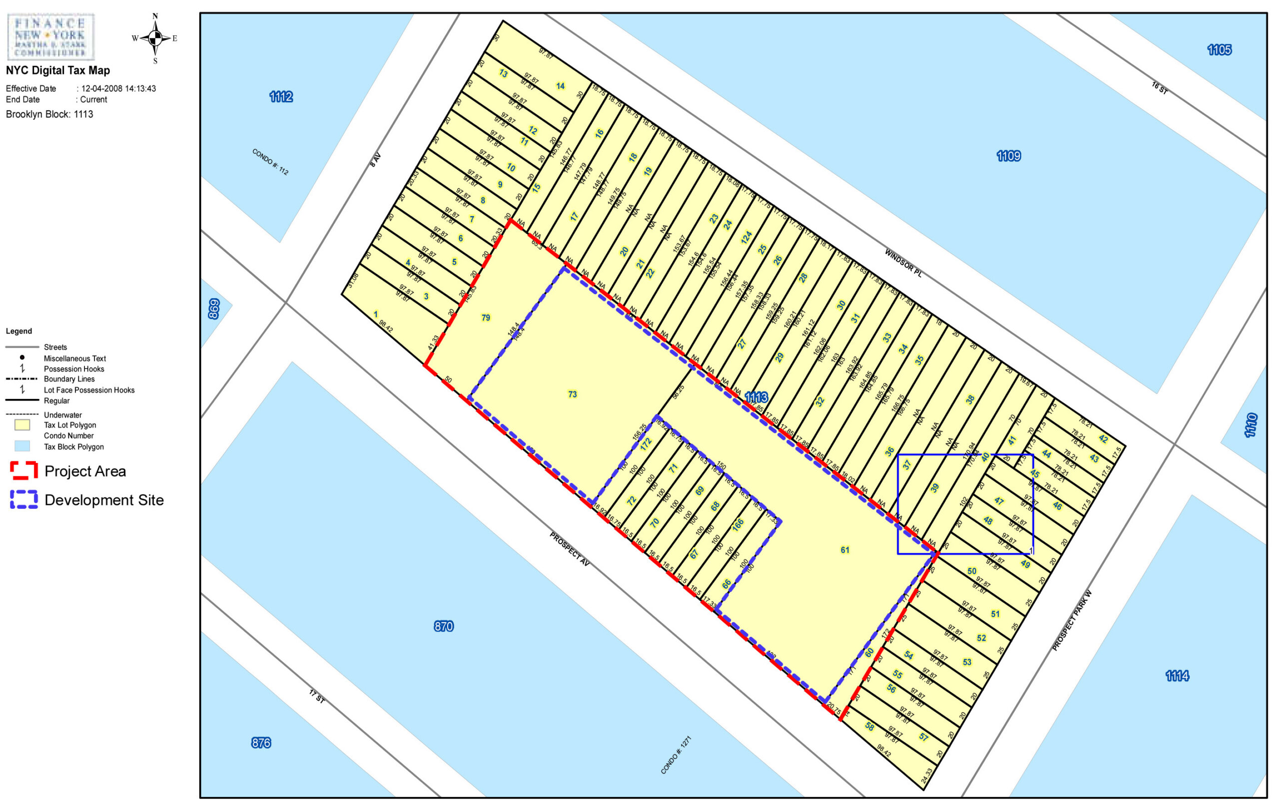 map showing the development site