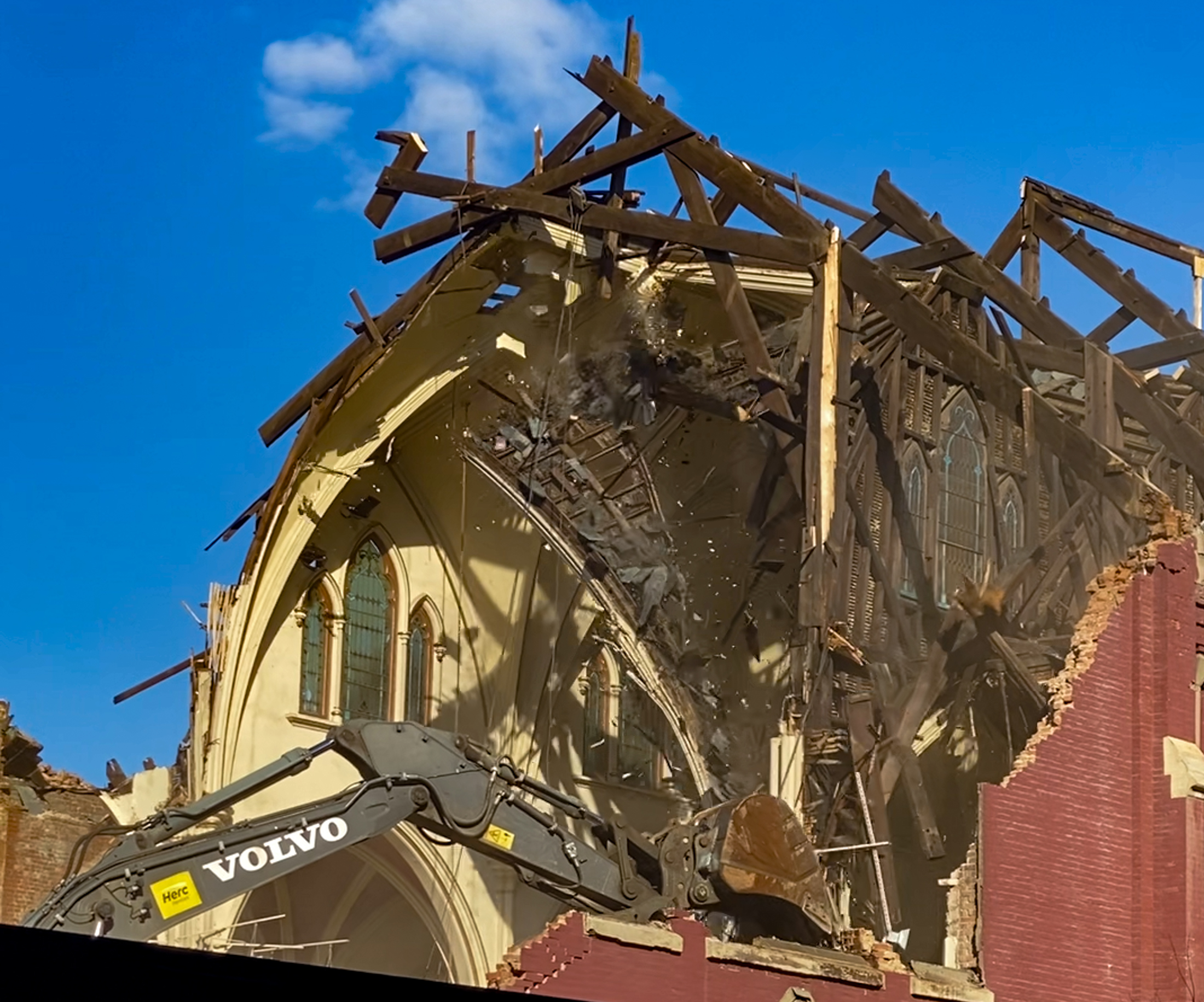 demolition of a church