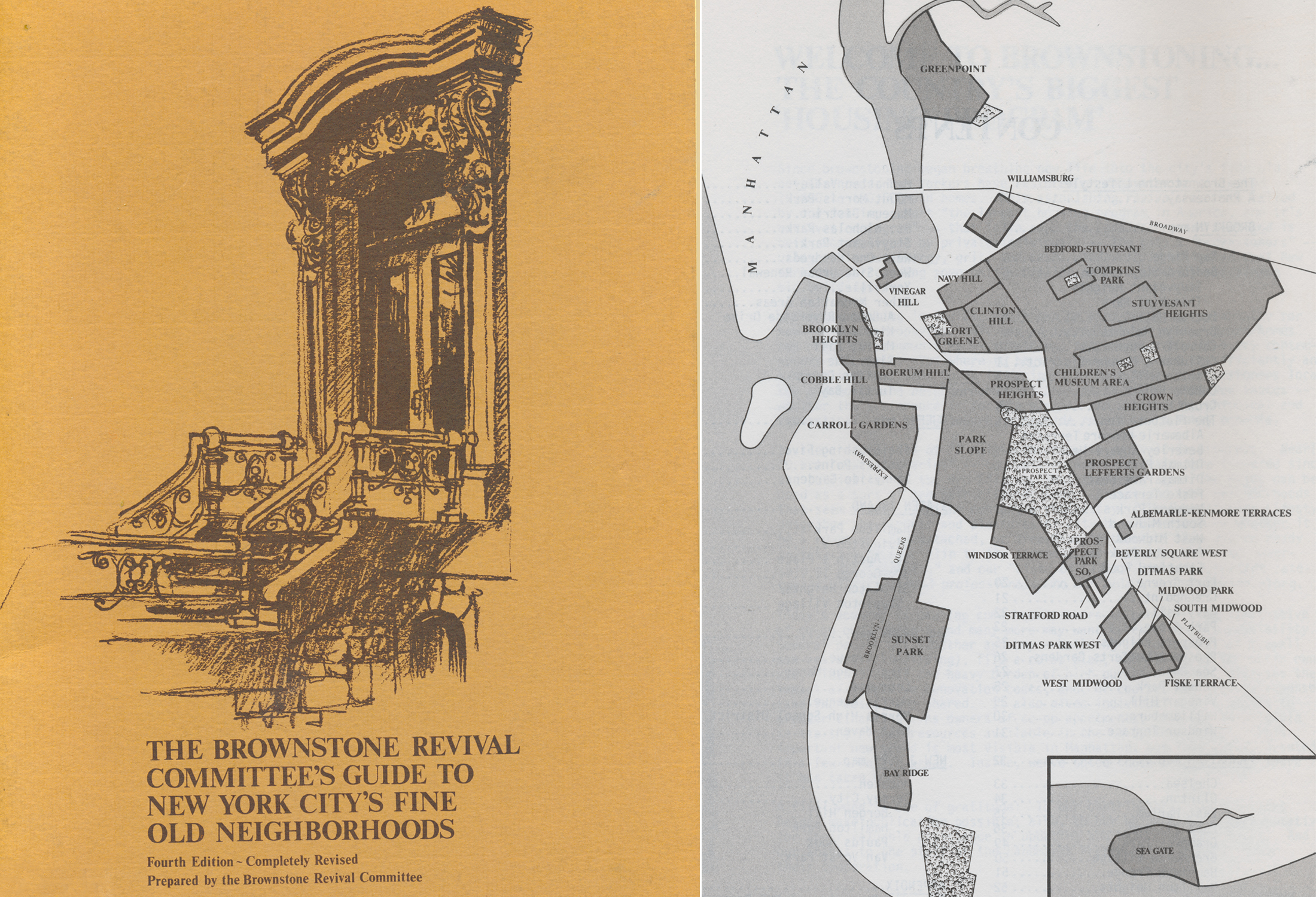 cover with a drawing of a stoop and front door and a map of brooklyn