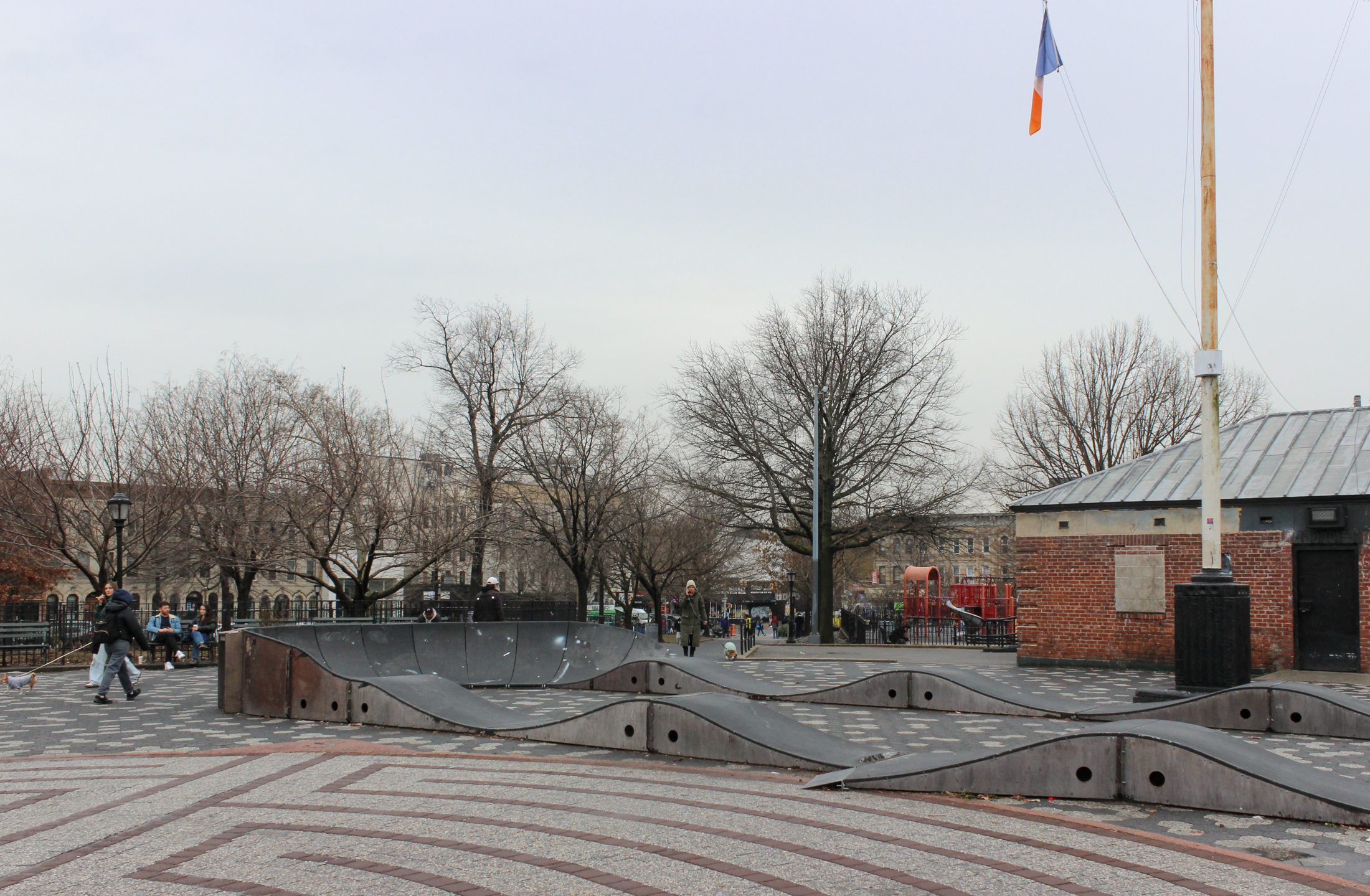 view of skateboarding track in maria hernandez park