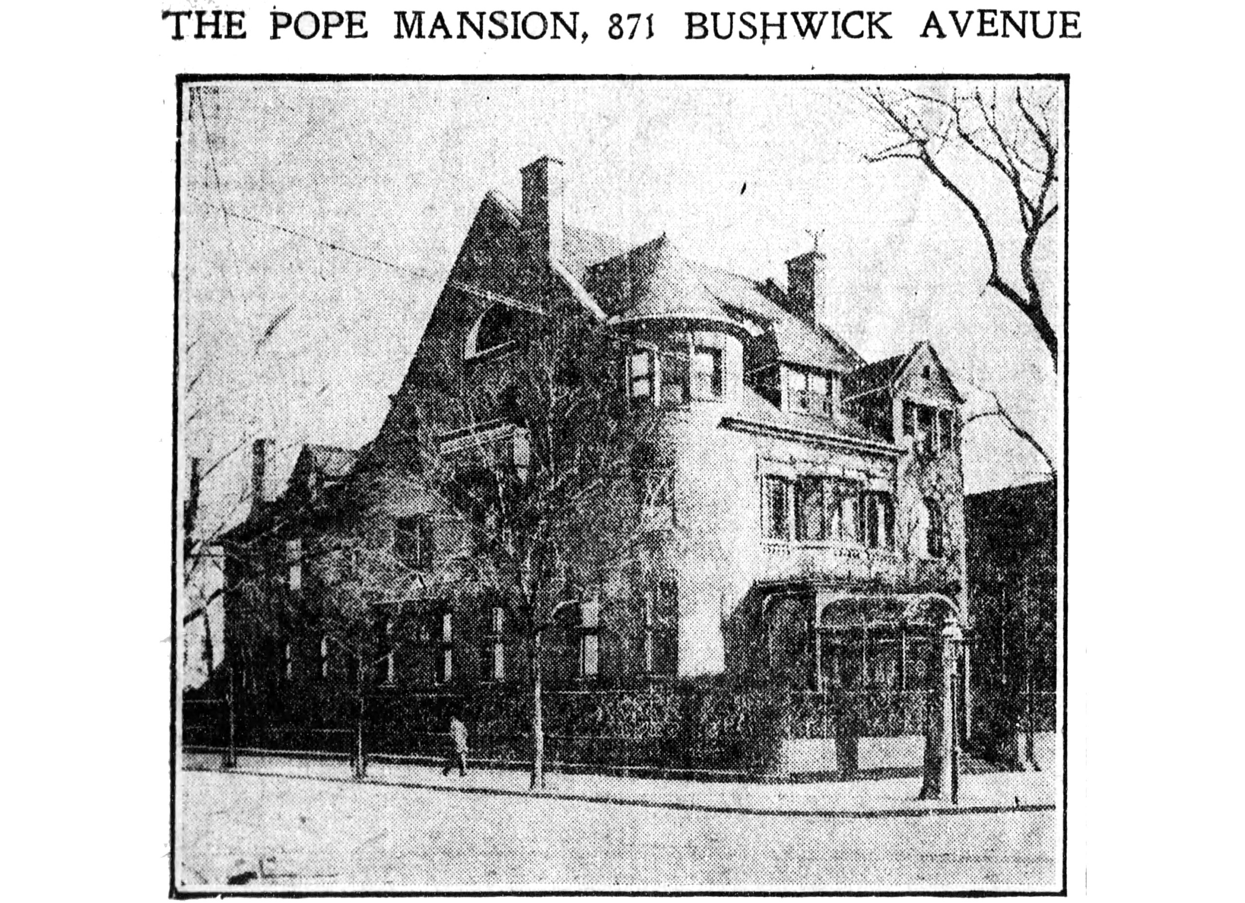 black and white photo of the mansion