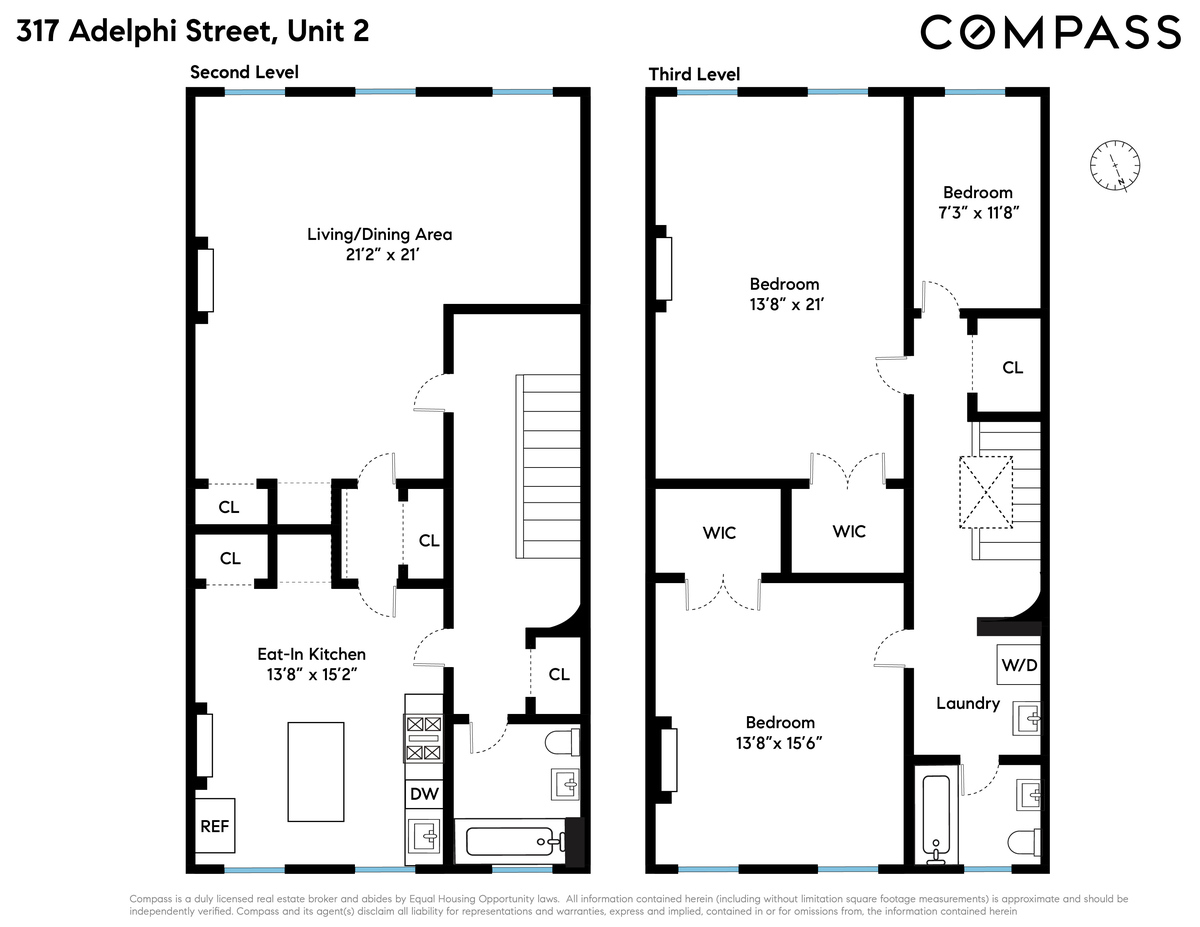 floorplan with bedrooms and laundry on the upper floor