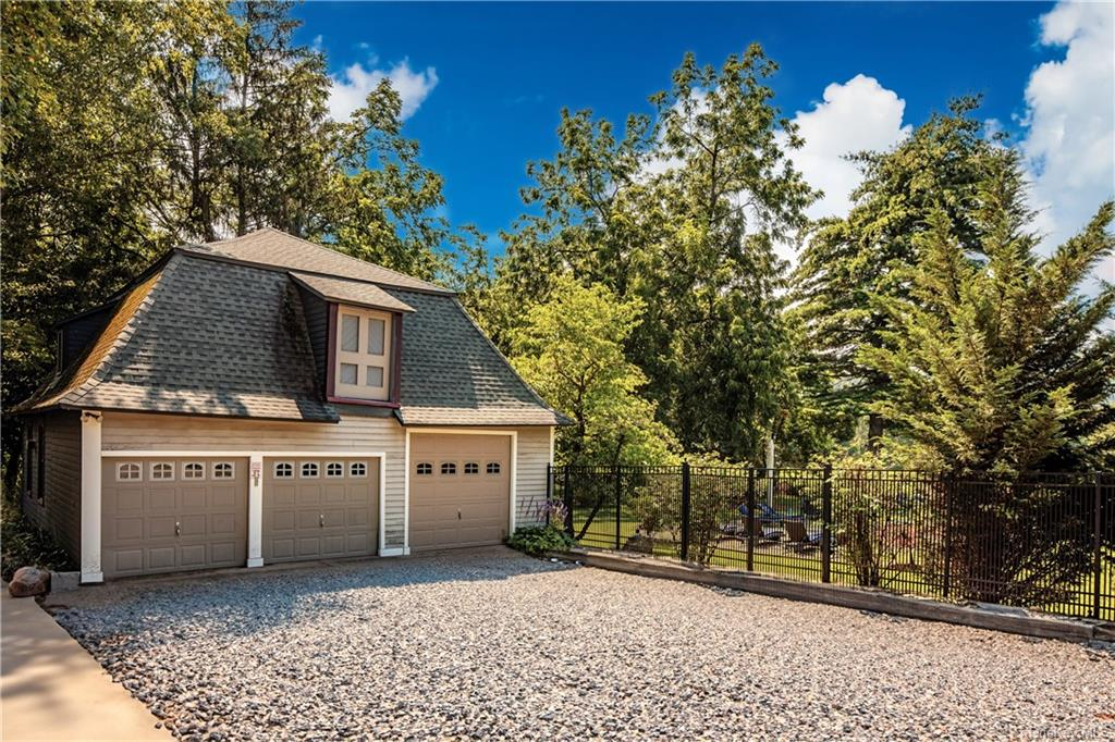 garage with three doors