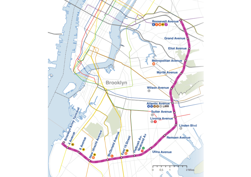 map showing the proposed rail line