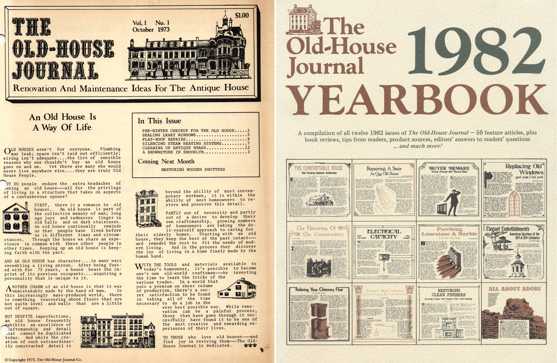 covers of the newsletter and yearbook from 1982