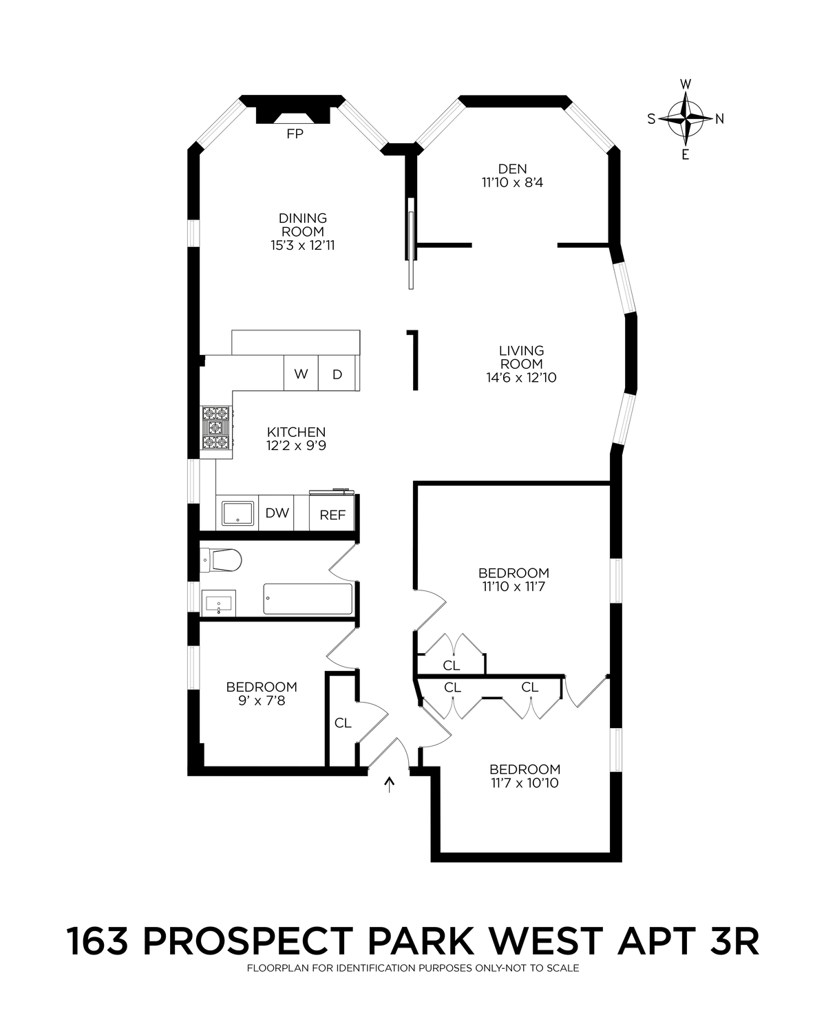 floorplan with bedrooms near entry and living at other end