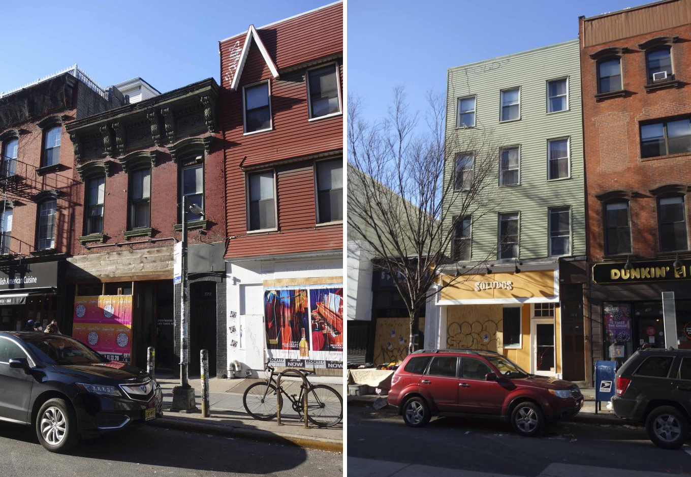 three and four story buildings