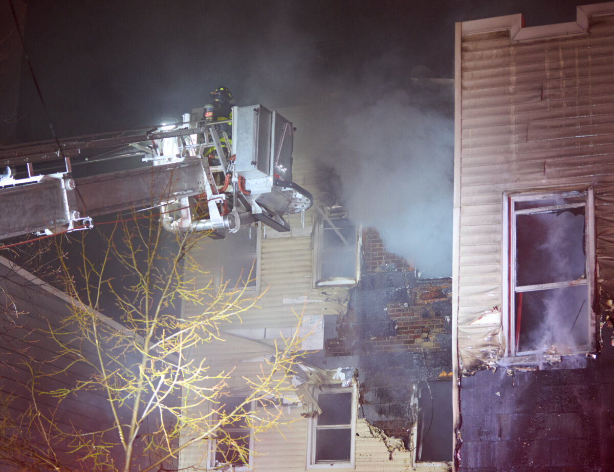 williamsburg - firefighters at the scene of a fire