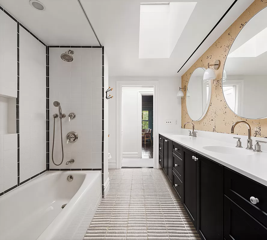 bathroom with double vanity