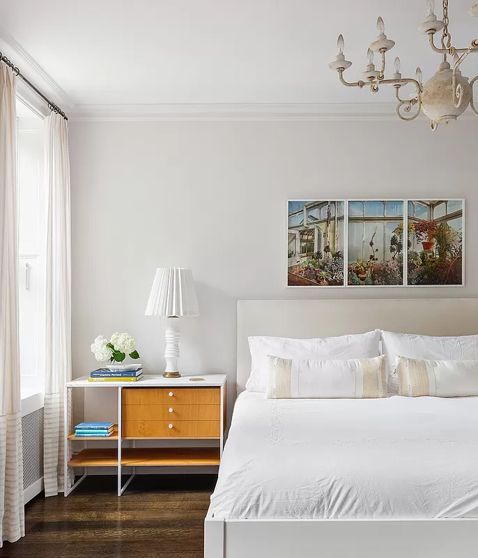 bedroom with dark wood floor