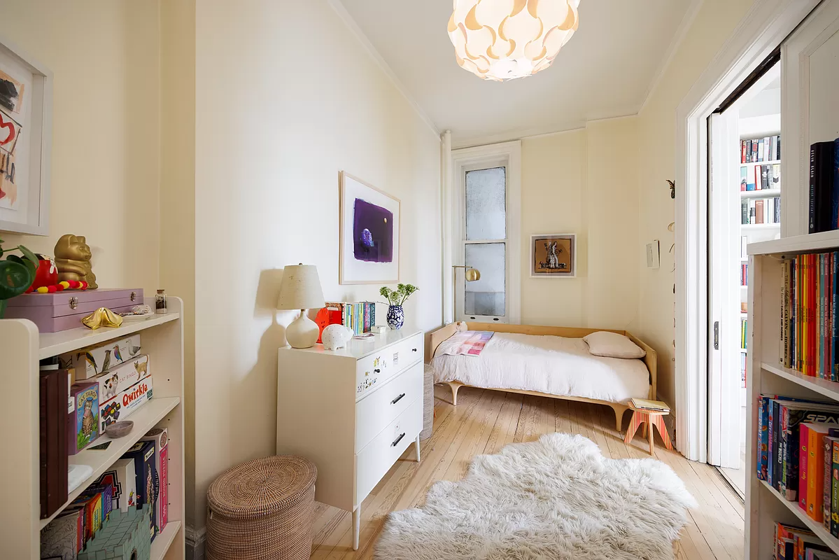 bedroom with narrow window