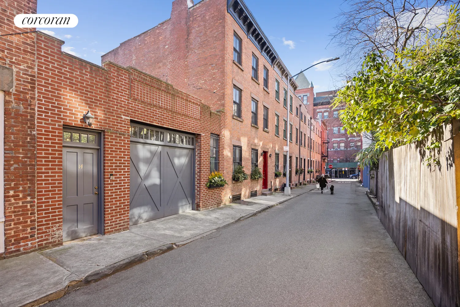 streeview of brick carriage house