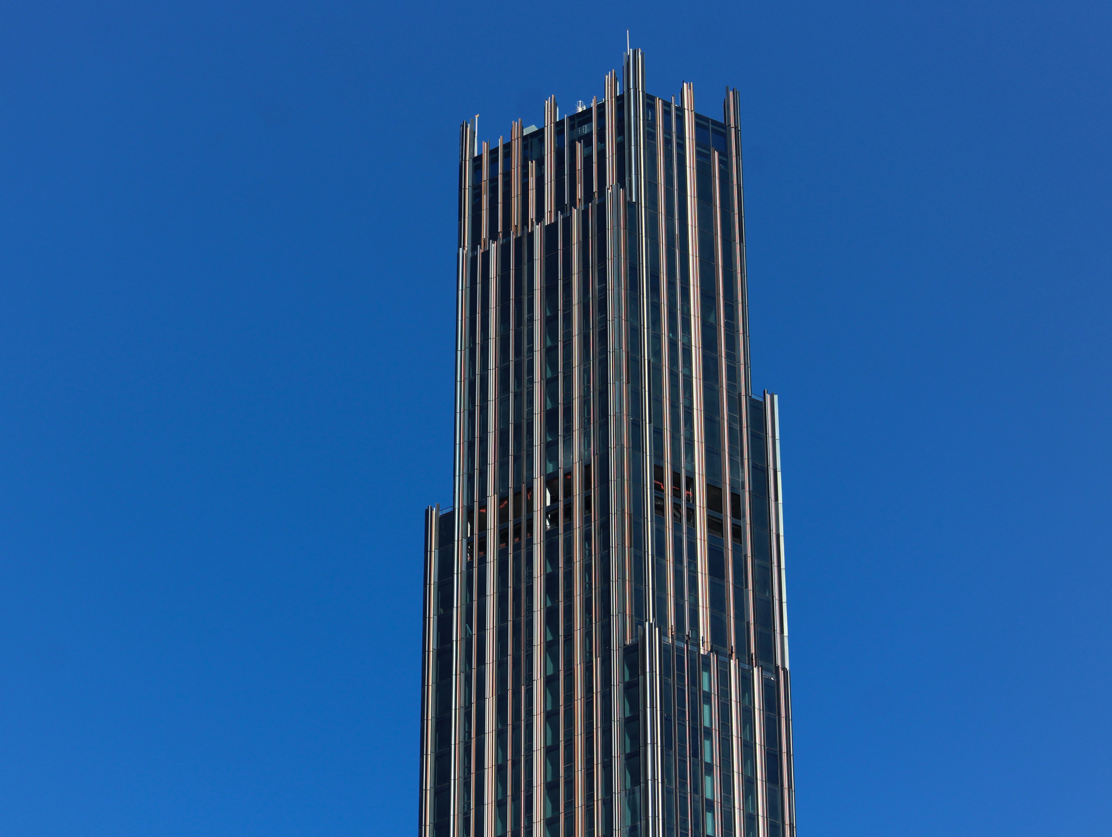 brooklyn tower - closeup of the top of the tower