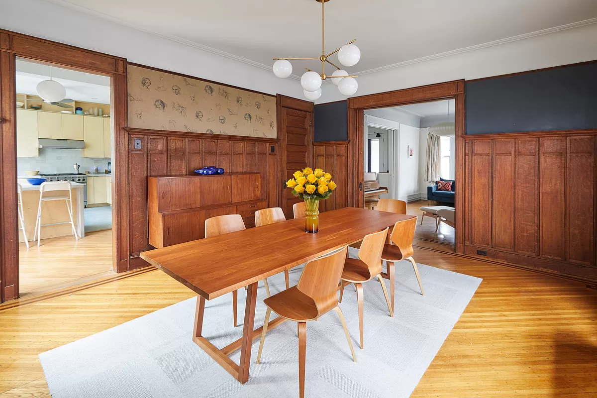 south midwood - dining room with wainscoting