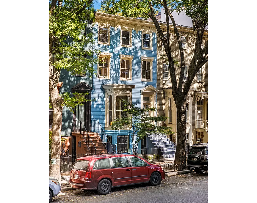 fort greene -blue painted wood frame house