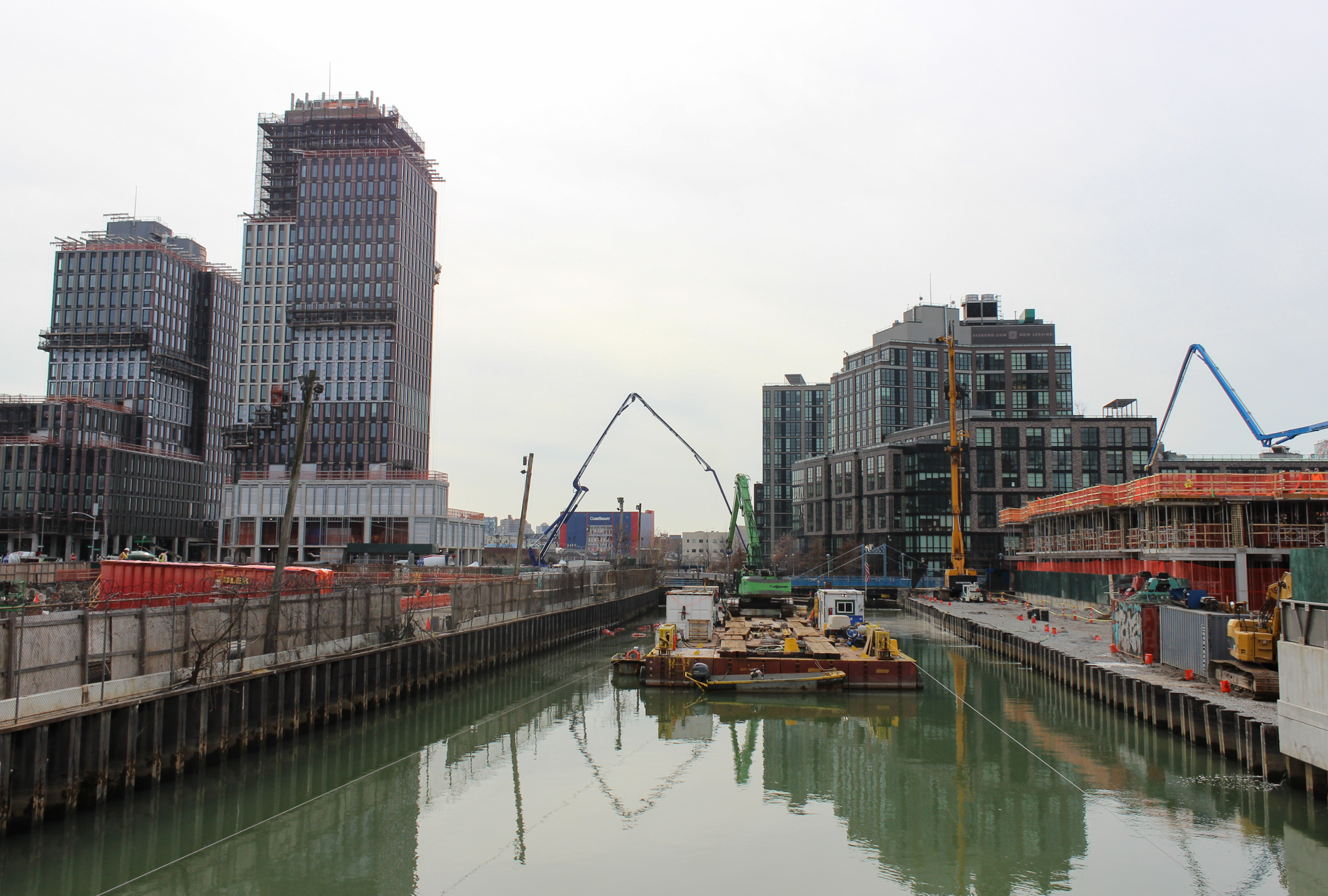 construction rising on the canal