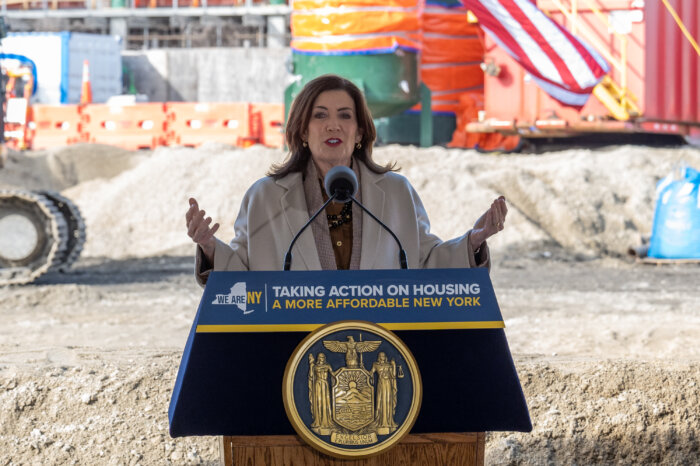 governor at a podium