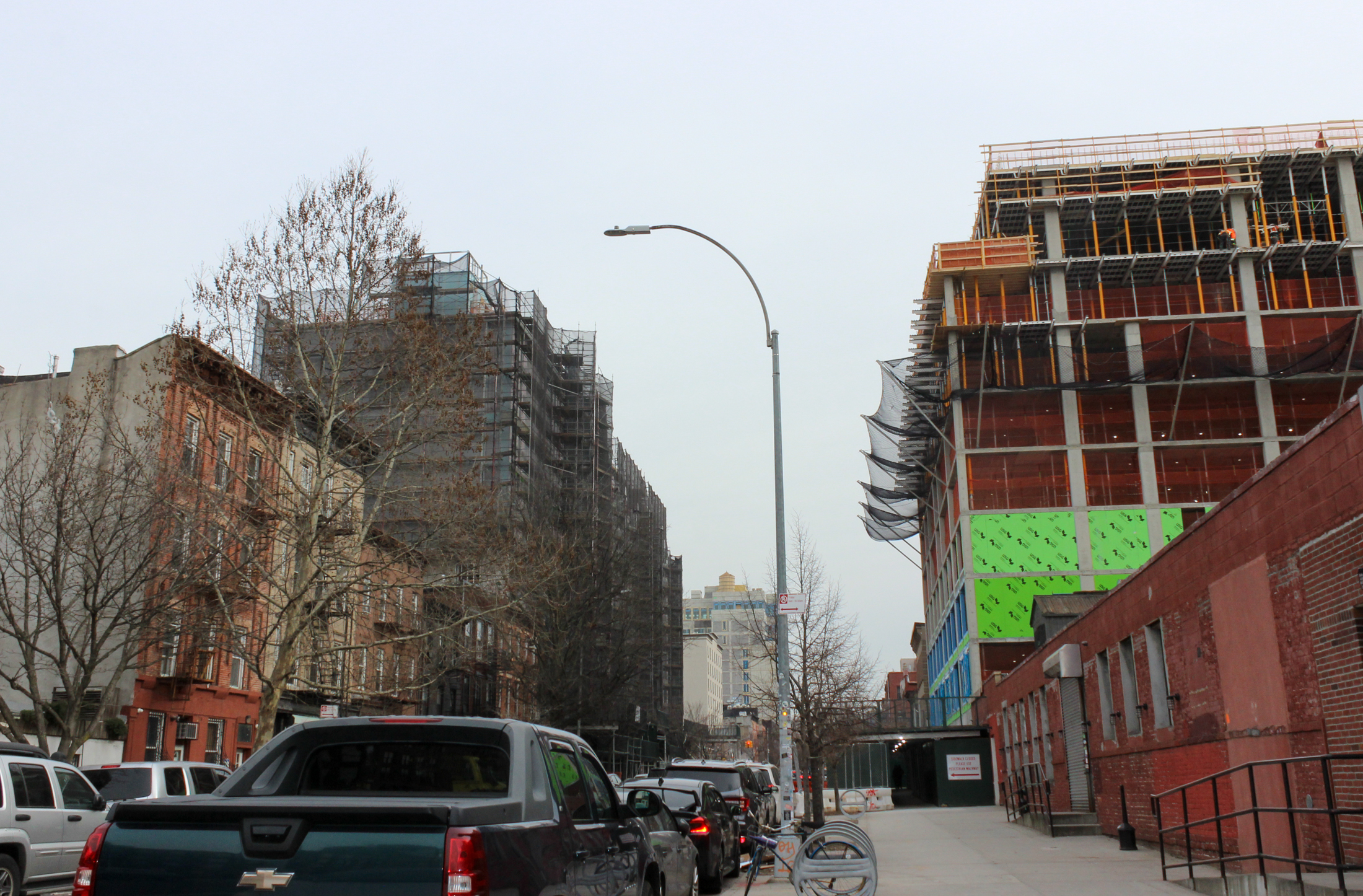 construction on both sides of the street