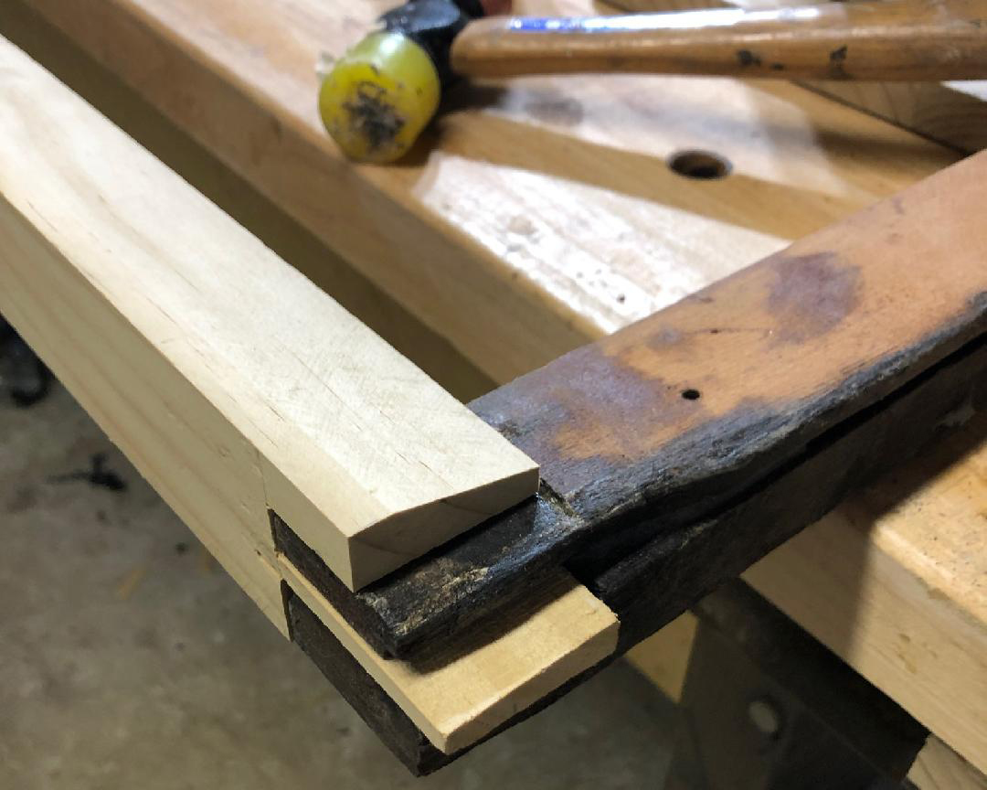 wood repair in process