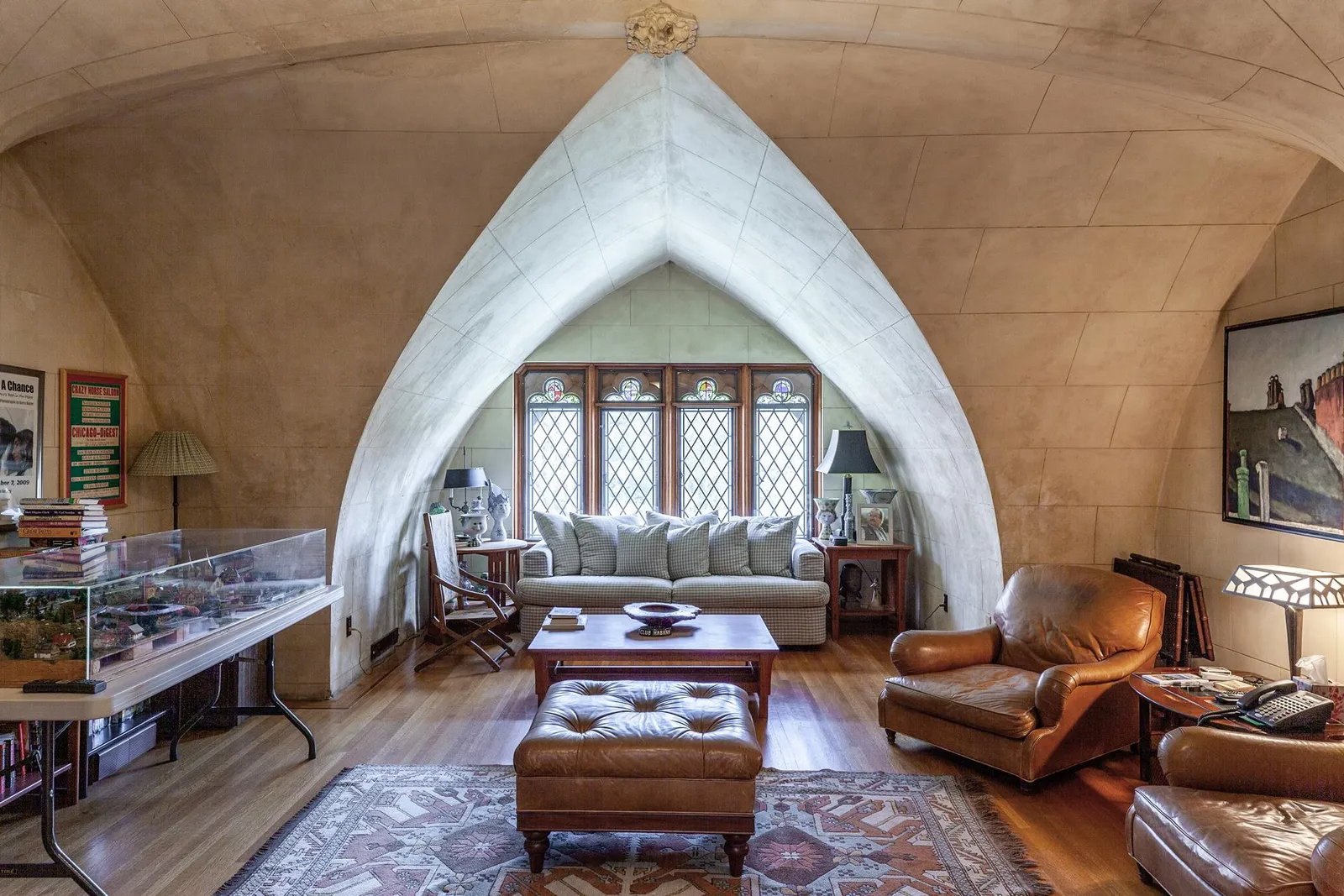 den with vaulted ceiling