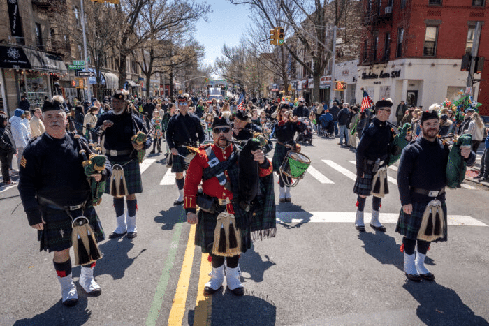 marching band in uniform