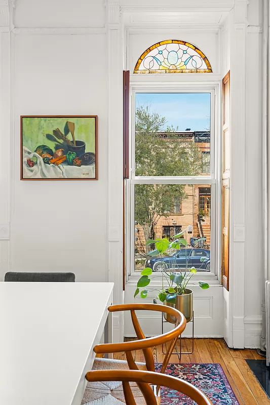 dining room window with stained glass