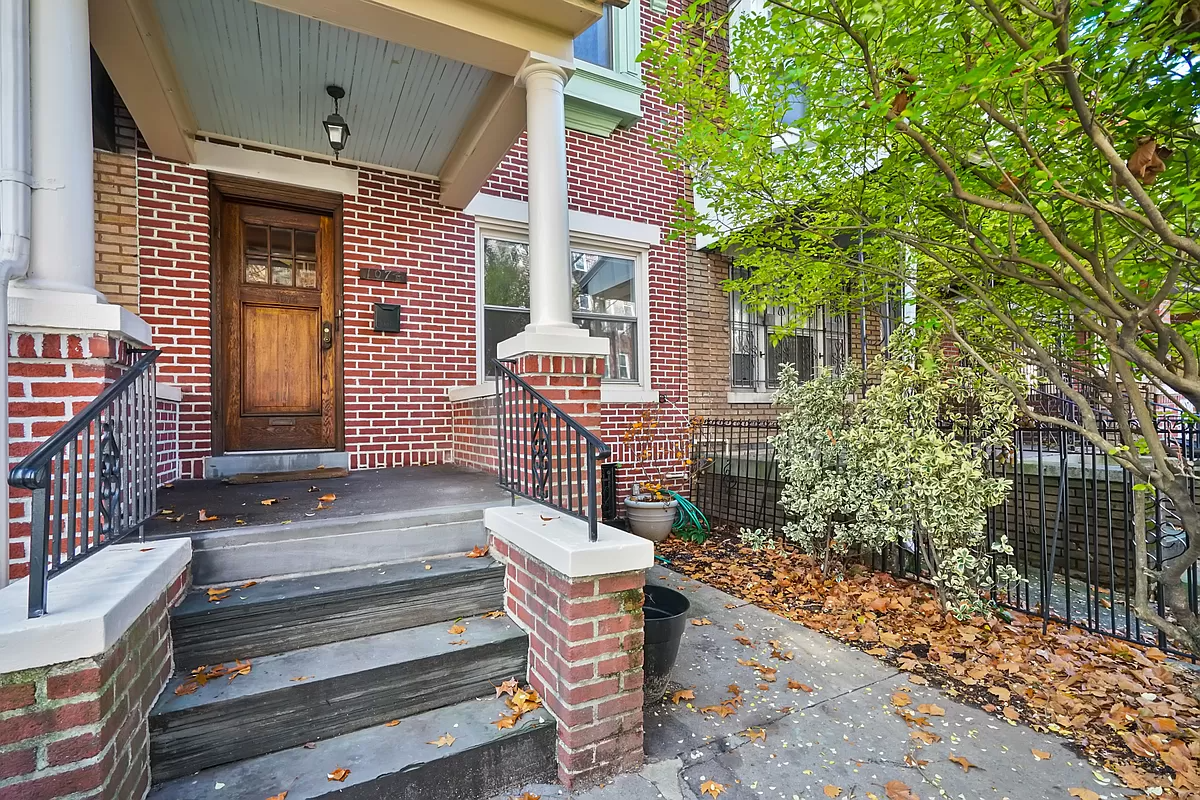 columned porch and entry