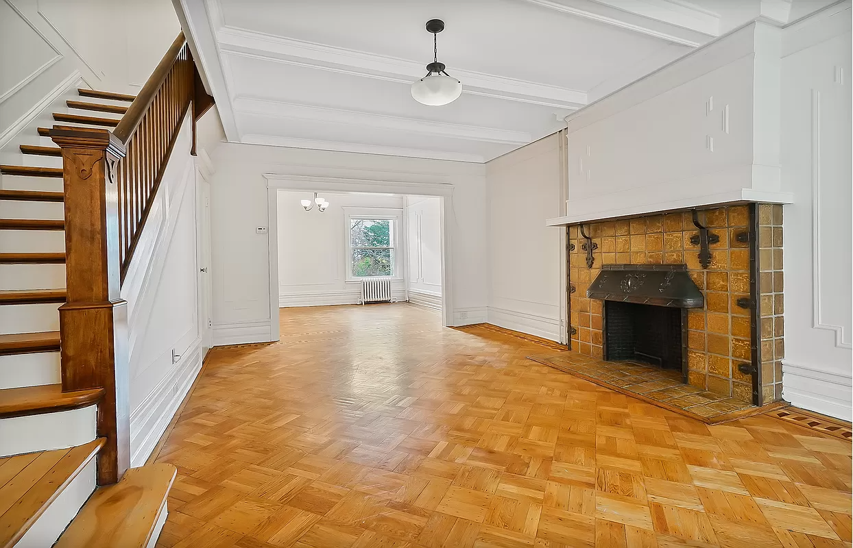 crown heights - parlor with a tiled mantel