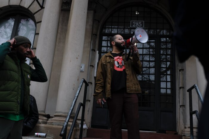 person with a megaphone