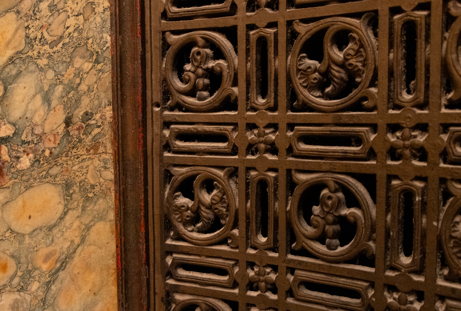 marble detail in the lobby