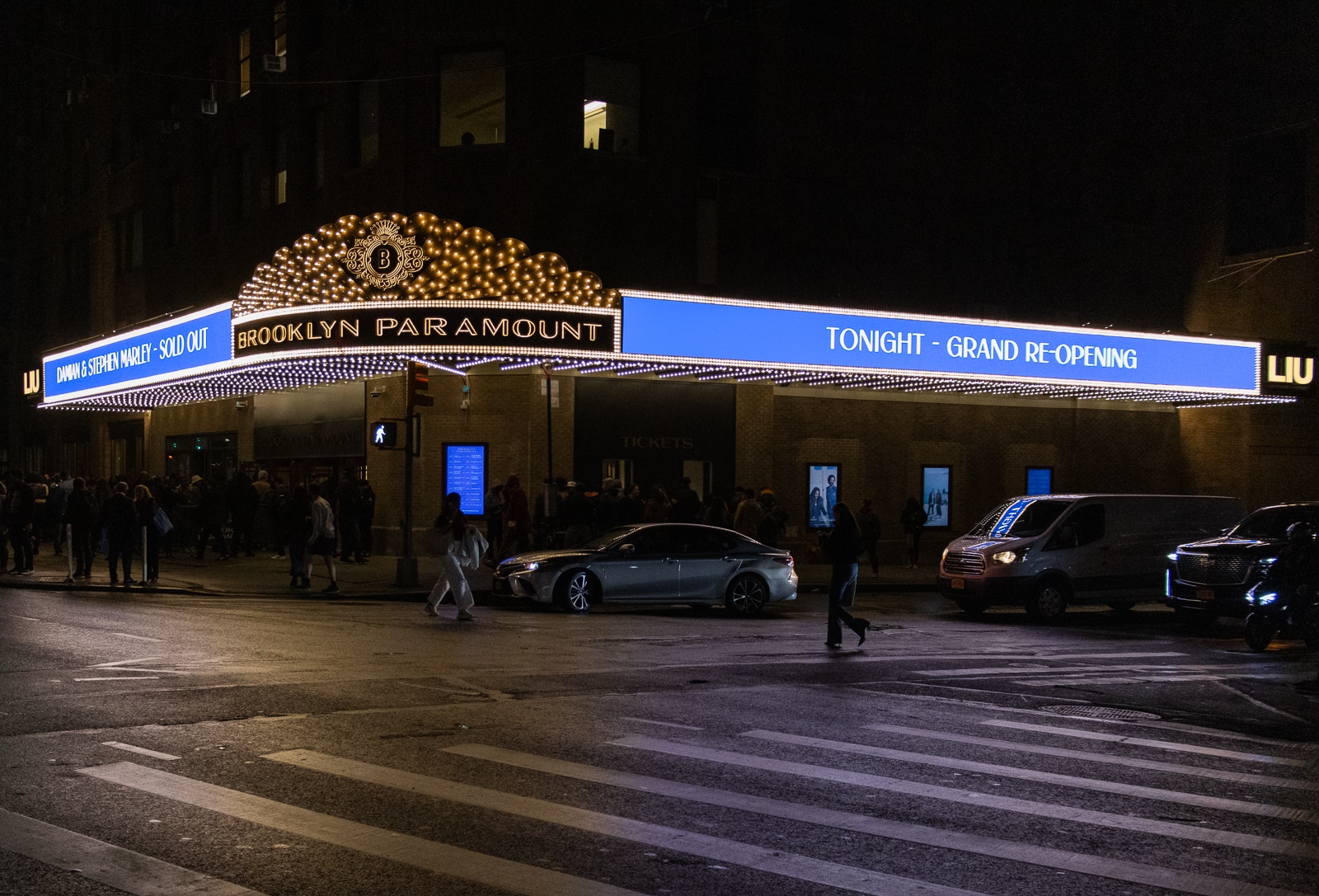 nightime view of the marquee