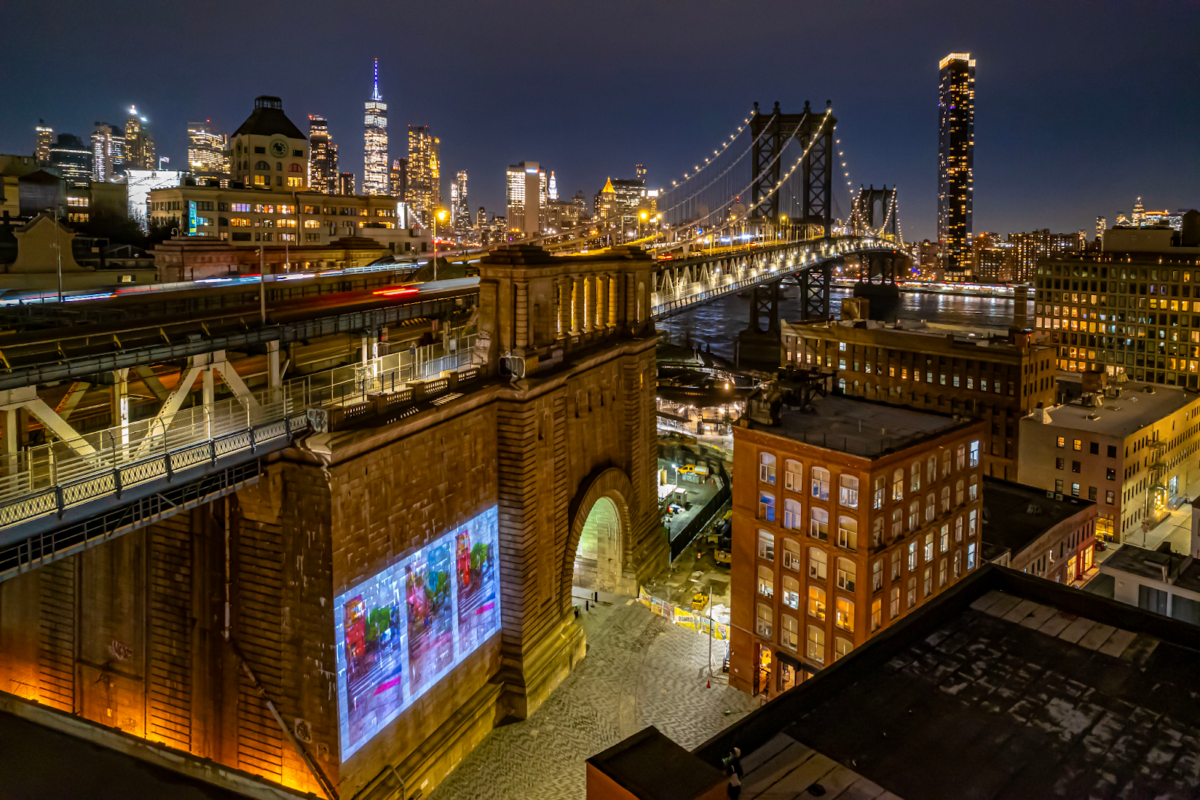 dumbo projection project - nighttime view