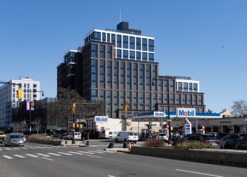 view on atlantic avenue looking to newly constructed buildings behind the historic dairy