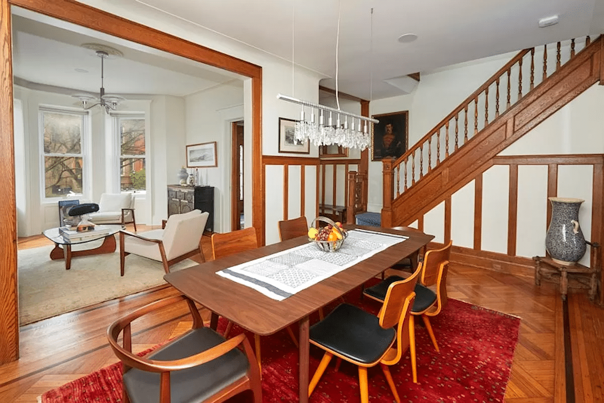 dining room with view of stair and parlor