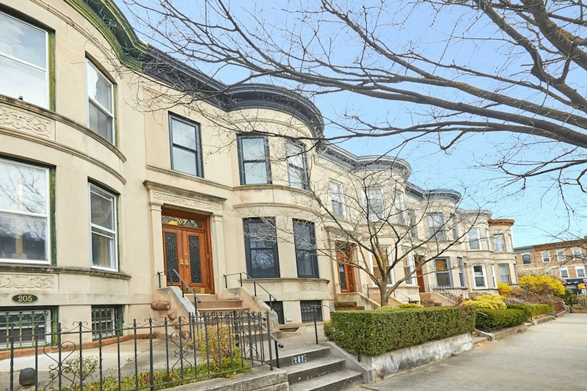 street view showing row of curved bay houses